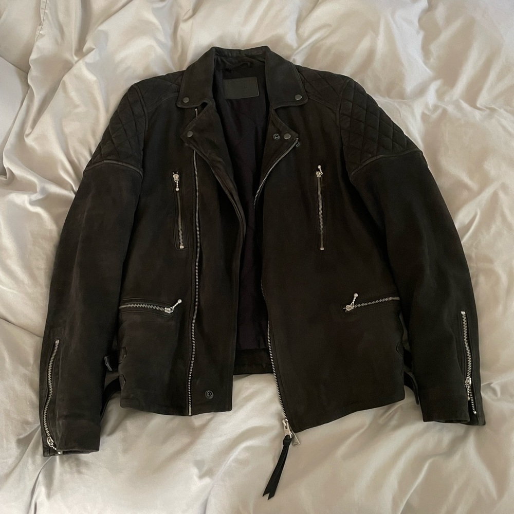 AllSaints Suede Biker Jacket, size medium